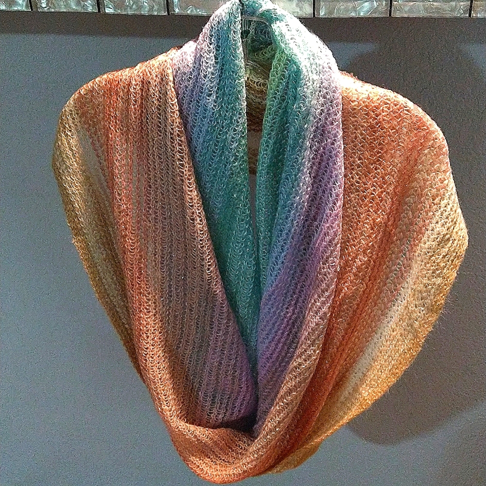 Claire's Knit Scarf Double Wide Rainbow Scarf